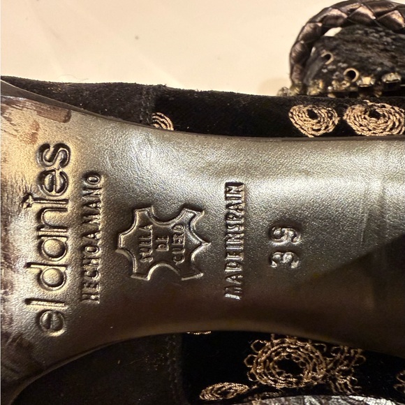 El Dante’s Handmade Leather Tall Boots, Mixed Media, Patchwork, Bohemian, Moto - Picture 8 of 13